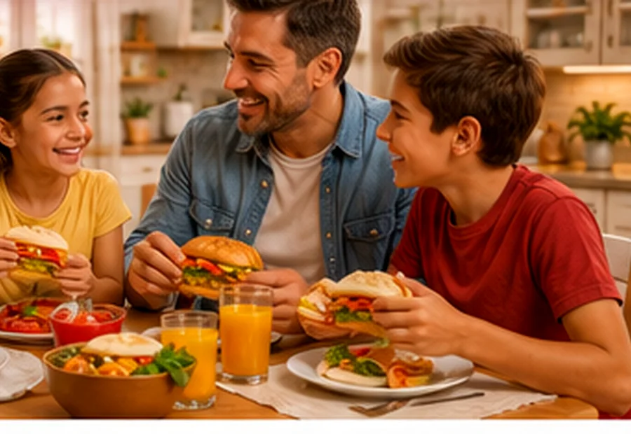 Familia venezolana compartiendo arepas